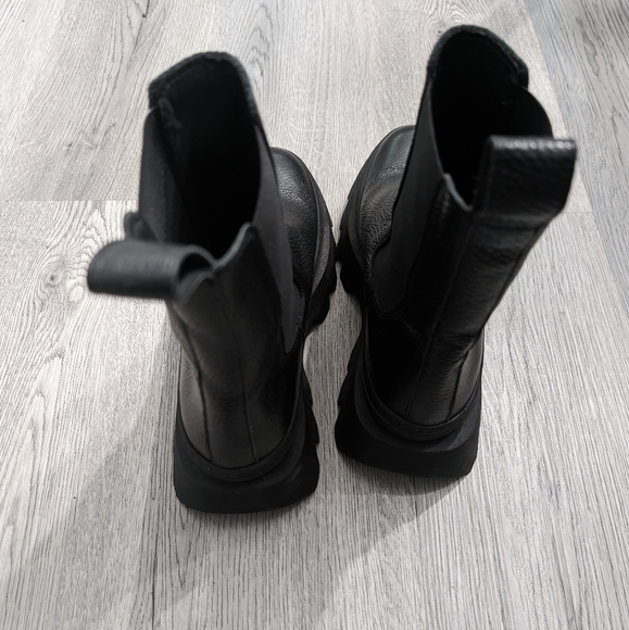 L'intervalle Wolfe Boots Black Platform Leather Chelsea Size 40 (10) Goth - Picture 9 of 10